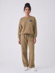 Eye Patch Sweatshirt & Drawstring Wide-Leg Pants Co-Ord Set