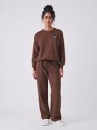 Eye Patch Sweatshirt & Drawstring Wide-Leg Pants Co-Ord Set