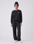 Eye Patch Sweatshirt & Drawstring Wide-Leg Pants Co-Ord Set