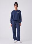 Eye Patch Sweatshirt & Drawstring Wide-Leg Pants Co-Ord Set
