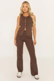 Chocolate Rib Knit Waistcoat And Trouser Co-Ord Set