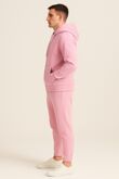 Pink Fleece Jogging Pockets Bottoms Plain Tracksuit