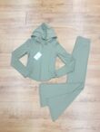 Khaki Active Zipped Jacket With Flare Trouser