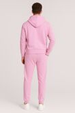 Pink Fleece Jogging Pockets Bottoms Plain Tracksuit
