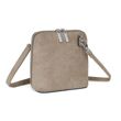 Soft Suede Effect Double Zip Crossbody Bag