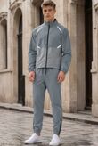 Sky Blue Colour Block High Vis Slim Fit Hooded Jacket & Joggers