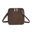 Soft Suede Effect Double Zip Crossbody Bag