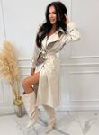 Elegant Suede Belted Trench Coat