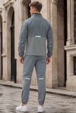 Sky Blue Colour Block High Vis Slim Fit Hooded Jacket & Joggers