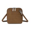 Soft Suede Effect Double Zip Crossbody Bag