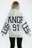 Bleach Grey Oversized Drop Shoulder Los Angeles 91 Hoodie
