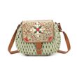 Beaded Straw Crossbody Bag