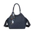 Embossed Shoulder Tote Bag with Scarf Detail