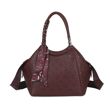 Embossed Shoulder Tote Bag with Scarf Detail