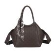 Embossed Shoulder Tote Bag with Scarf Detail