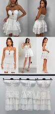 White Strapless Tiered Mini Dress