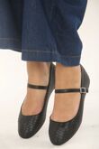 Black Woven Mary Jane Ballet