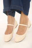 Nude Woven Mary Jane Ballet