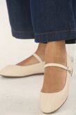 Nude Woven Mary Jane Ballet