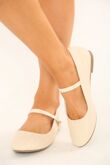 Nude Woven Mary Jane Ballet