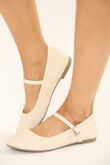 Nude Woven Mary Jane Ballet