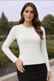 White Basic Ribbed Top
