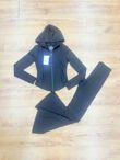 Black Active Zipped Jacket With Flare Trouser