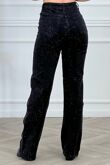 Black High Waist Studded Wide Leg Jeans
