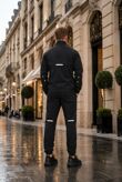 Black Colour Block High Vis Slim Fit Hooded Jacket & Joggers