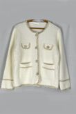 Contrast Long Sleeve Pearl Button Knitted Cardigan