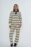 Navy Striped Rugby Collar SOHO Printed Sweatshirt With Trouser