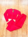 Red Corset Fit Sweatshirt With Straight Leg Trouser