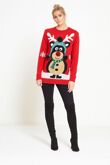 Red Pom Pom Knitted Festive Christmas Jumper