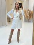 White Gold Chain Belted Dress