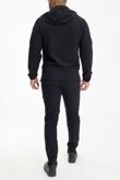 Black Softshell Hooded Windbreaker Jacket With Jogger