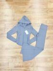 Slate Grey Active Zipped Jacket With Flare Trouser