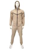 Oatmeal Hooded Windbreaker Jacket With Jogger