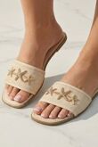 Beige Metallic Starfish Canvas Sliders