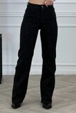 Black High Waist Studded Wide Leg Jeans