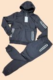 Black Waterproof Zipped Inside Fleece Hooded Jacket With Jogger