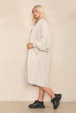 Longline Balloon Sleeve Knit Cardigan