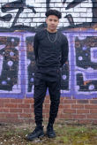 Black Hybrid Pocket Muscle Fit Pullover Tracksuit