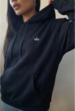 Black Printed Oversized Pullover Hoodie