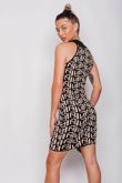 Black Printed Halter Bodycon Dress