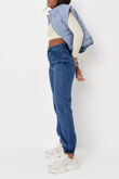 Blue High Waisted Jogger Mom Jeans
