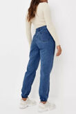 Blue High Waisted Jogger Mom Jeans