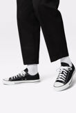 Black Canvas Light Weight Lace Up Flat Trainers