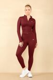 Wine Printed Active Top And Legging Energy Gym Set