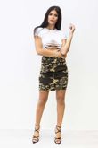 Camo Distressed Skirt