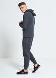 Charcoal  Zip Through Skinny Fit Hood Printed Tracksuit